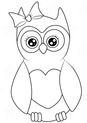 Cutest Cartoon Owl Coloring Page